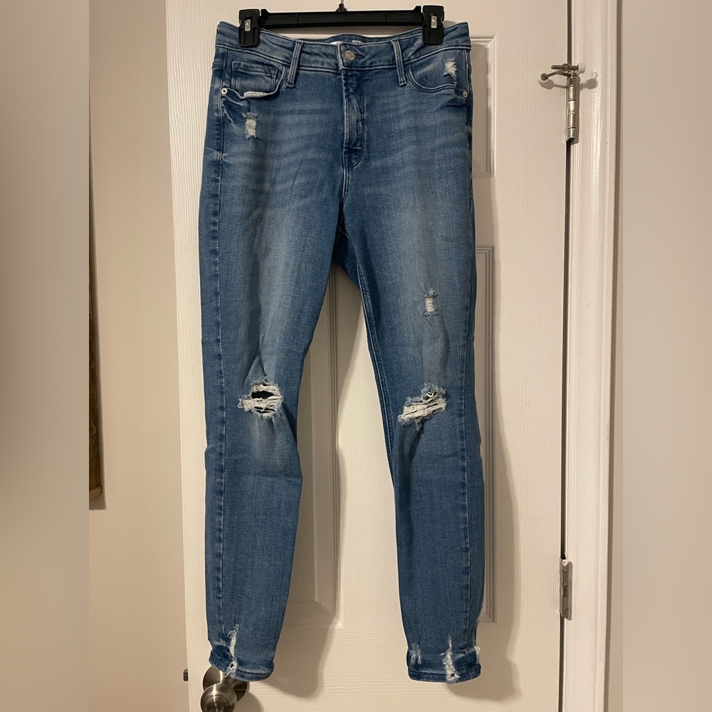 Old Navy Women's Distressed Skinny Jeans - Blue